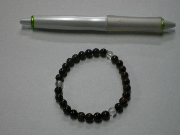 画像3: パワーストーン 念珠 タイガーアイ＆水晶　大きさ：約０.５ｃｍ玉 (3)