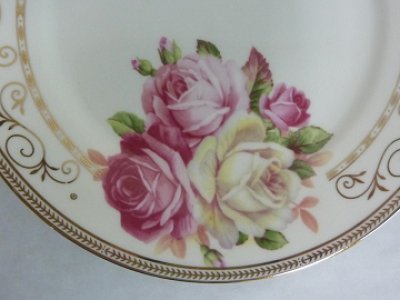 画像1: 薔薇柄　ディッシュ　約１９ｃｍ　ＰＬ－ＹＥ
