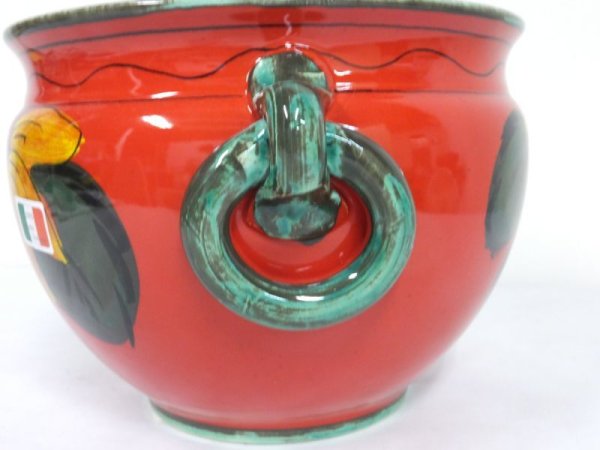 画像3: イタリア製　プランター(イタリアンレッド×ひまわり柄) (3)